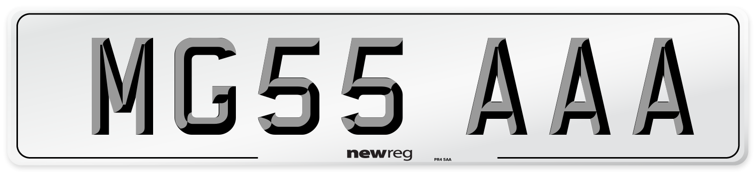 MG55 AAA Number Plate from New Reg